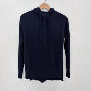 Banana Republic Navy Blue Merino Wool Blend Hooded Sweater Size XS